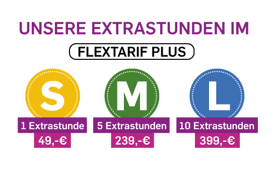 Extrastundenpreise im Flextarif PLUS